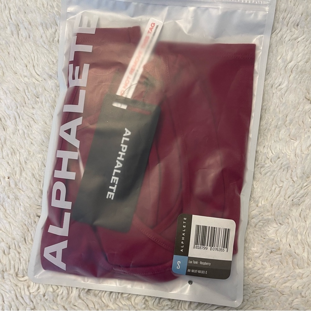 NWT Alphalete Lux Crop Tank - Raspberry - Picture 3 of 3